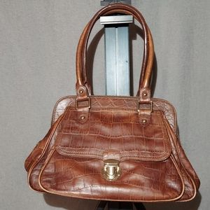 Elliott Lucca Leather satchel bag chocolate brown